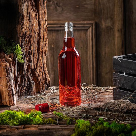 Glass Bottle 500ml Red Cap 10 Pcs