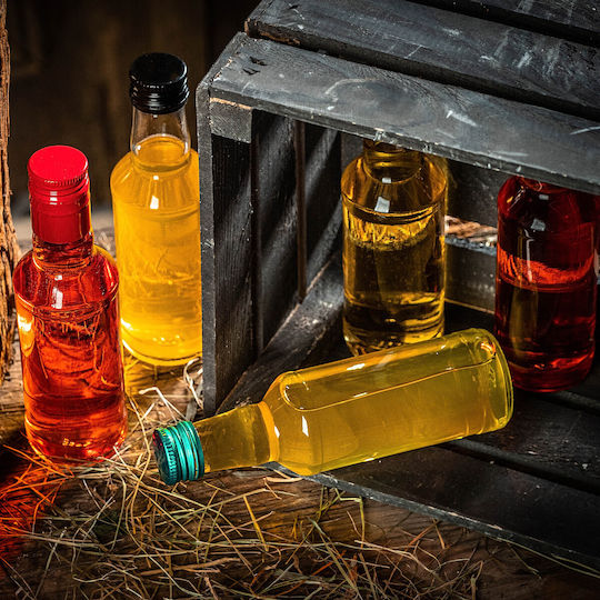 Glass Bottle 200ml Long Red Cap 1 Pc