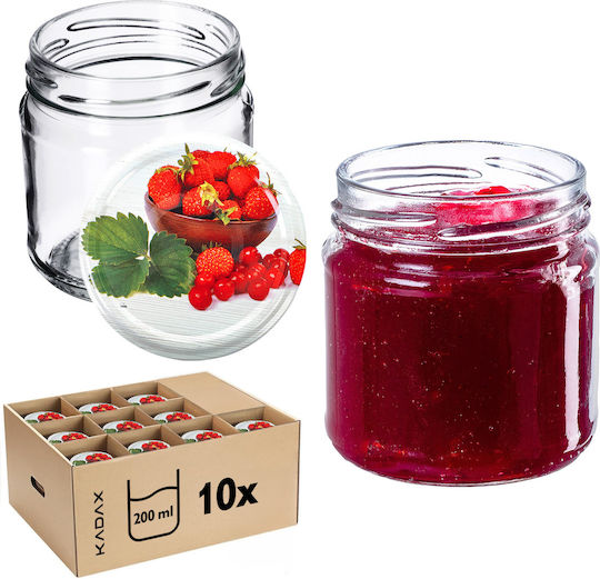 Kadax Буркан Стъклен с Капак 200ml (10бр)