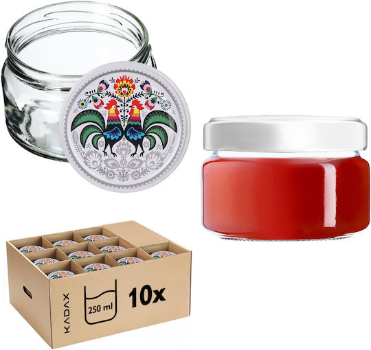 Kadax Βαζάκι Γυάλινο με Καπάκι 250ml (10τμχ)