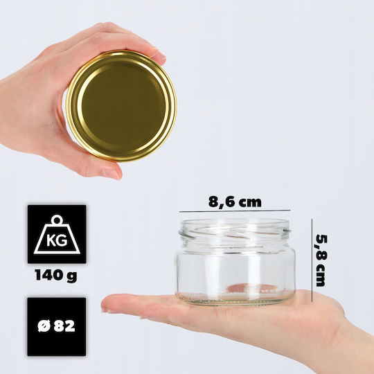 Kadax Borcan Sticlă Cu Capac 250ml (10 Buc)