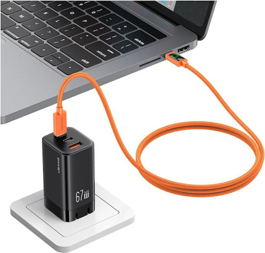 Usams USB 2.0 Kabel USB-C männlich - USB-C 60W PD Orange 1,2m SJ773USB02
