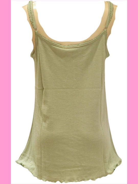 Harmony Summer Women's Cotton Pyjama Blouse Green