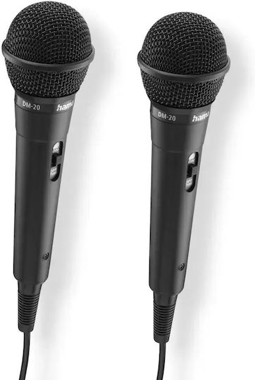 HAMA Microfoane Karaoke Cu Fir 00046002 Negru