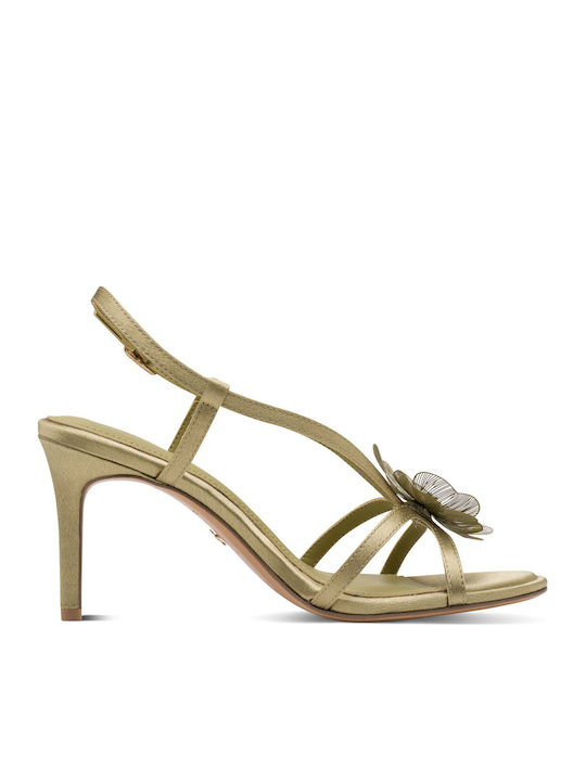 Damen Sandalen Grün Leder