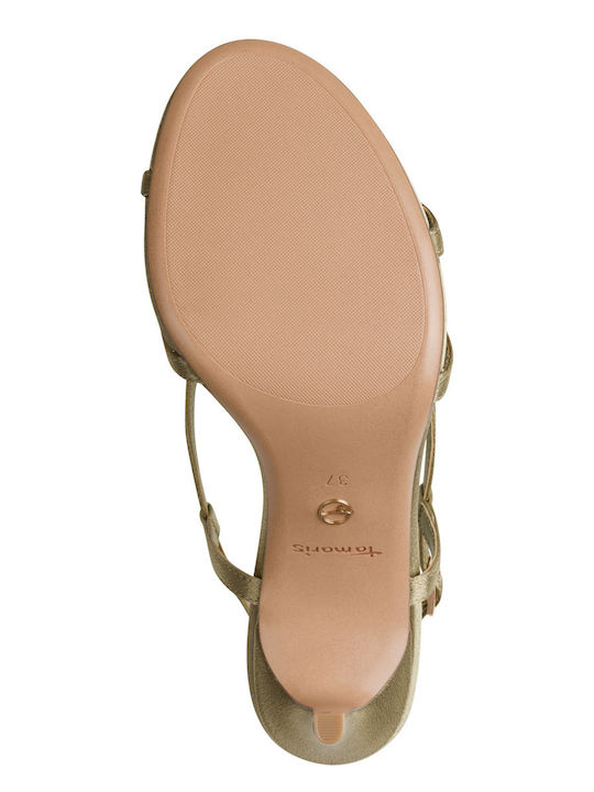Damen Sandalen Grün Leder