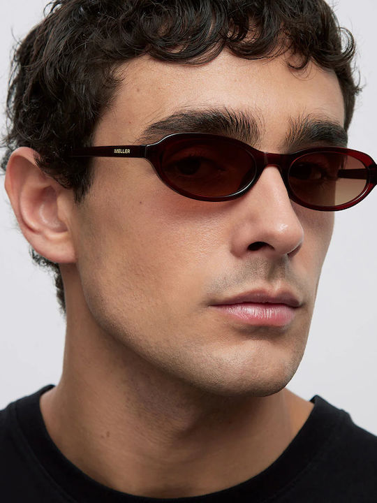 Meller Luma Unisex Sunglasses with Red Horn-Rimmed Frame and Red Polarized Lenses