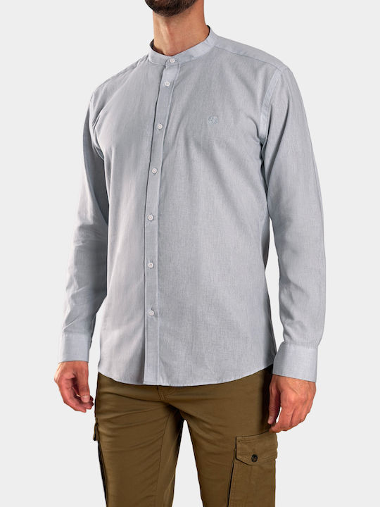 Long Sleeve Linen Shirt in Regular Fit Light Blue