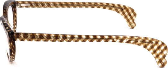 Bottega Veneta Γυναικείος Κοκκάλινος Σκελετός Γυαλιών Cat Eye Καφέ