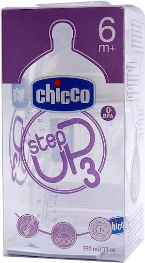 Chicco Plastic Baby Bottle Anti-Colic with Silicone Teat for 6+ Months 330ml