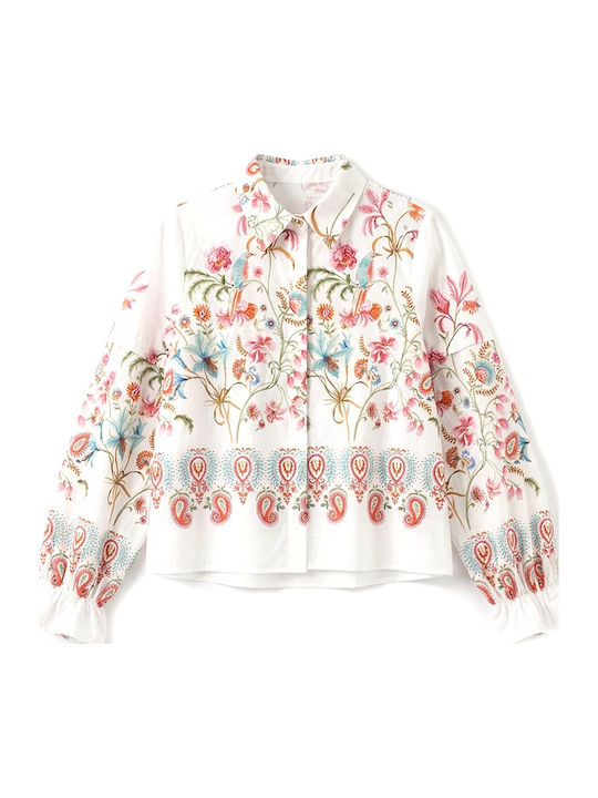 Long Sleeve Women's Shirt Red White Green