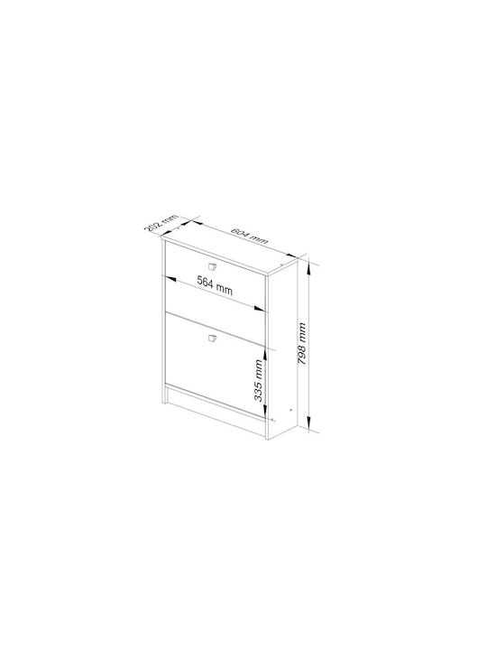 Holz Schuhschrank 60x20x80cm