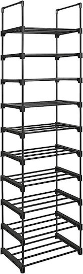 Πλαστική με 10 Ράφια Black 45x30x174cm LSA25BK Πλαστική με 10 Ράφια Black 45x30x174cm LSA25BK