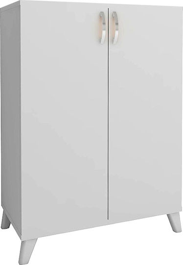 Suport pentru pantofi Lilly cu 4 Rafturi Albă L72xW32.5xH88cm