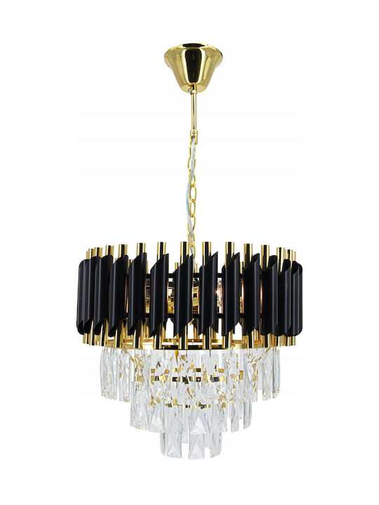 Lampa Pendant Ceiling Light Gold for 4 E14 Bulbs