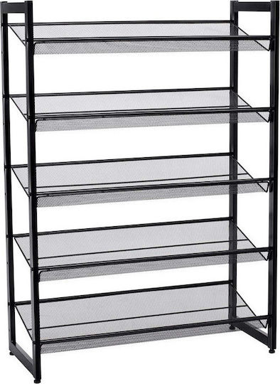 Metal Shoe Organizer with 5 Shelves Gray 74x30.7x104cm LMR005B