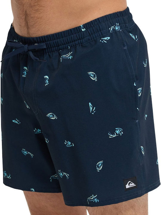 Stretch Men's Swim Shorts Dark Navy Chk with Patterns