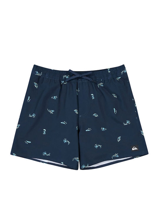 Stretch Men's Swim Shorts Dark Navy Chk with Patterns