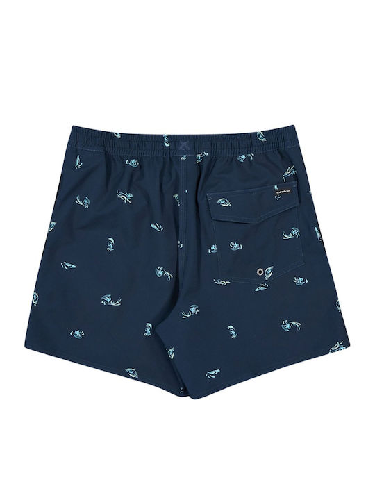 Stretch Men's Swim Shorts Dark Navy Chk with Patterns