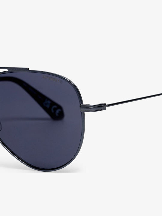 Superdry Unisex Sunglasses with Gray Metallic Frame and Blue Lenses W9710052A-K5M