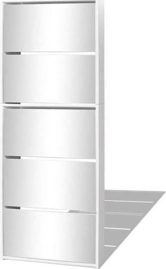 Suport pentru pantofi cu 5 Rafturi Albă L63xW17xH169.5cm