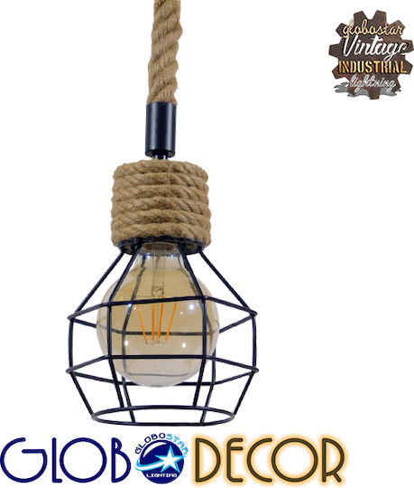 GloboStar Hellet Κρεμαστό Φωτιστικό Μαύρο 16x16x25εκ. GloboStar Hellet Κρεμαστό Φωτιστικό Μαύρο 16x16x25εκ.
