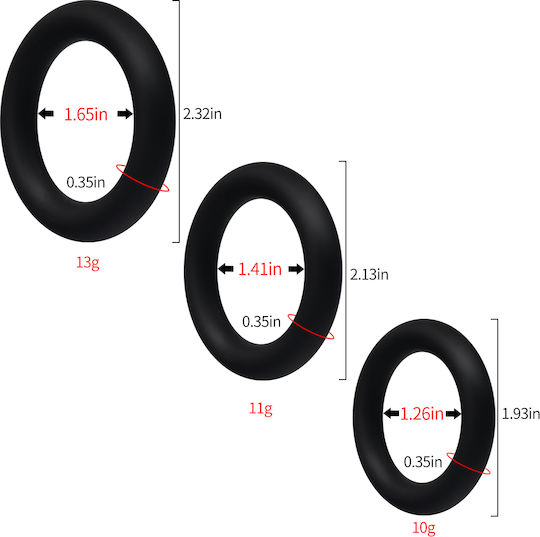 Disabled Men's Stiff Small Silicone Cock Ring Black