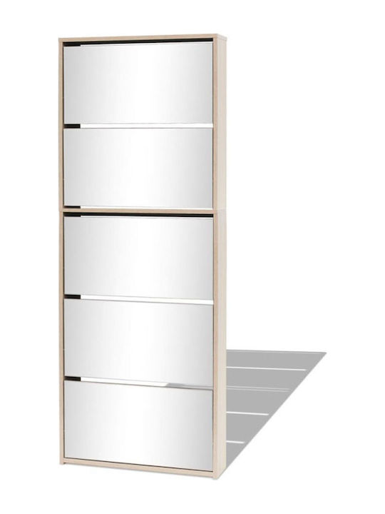 Suport pentru pantofi cu 5 Rafturi Albă L63xW17xH169.5cm