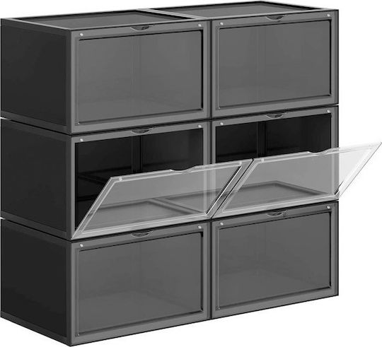 Plastic Shoe Organizer With 3 Black Shelves 72x28x66cm LSP06CB