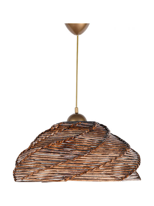 HomeMarkt Ovale Adjustable Brown Boho Ceiling Light with E27 Socket 36x36x65cm