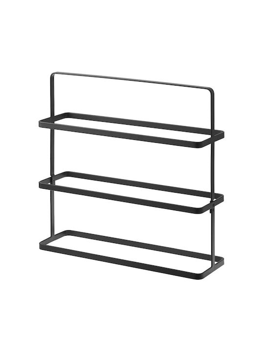 Metalică Suport pentru pantofi Tower cu 3 Rafturi Negru L50xW14xH45.5cm