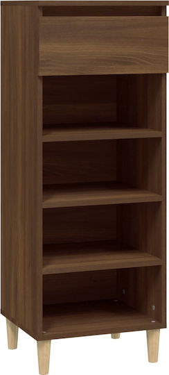 Wooden Shoe Organizer with 4 Shelves Yellow 40x36x105cm