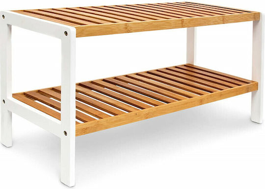 Bamboo Shoe Organizer with 2 Shelves Beige 70x35x33cm 10026505 Bamboo Shoe Organizer with 2 Shelves Beige 70x35x33cm 10026505