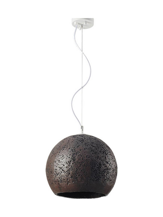 Aca Netto Pendant Light Brown Bell with Socket E27 35cm