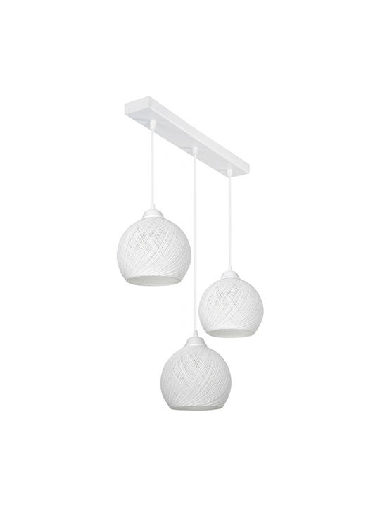 GloboStar Yasam Lustră Alb Boem cu frânghie pentru Dulie E27 55x25x80cm.