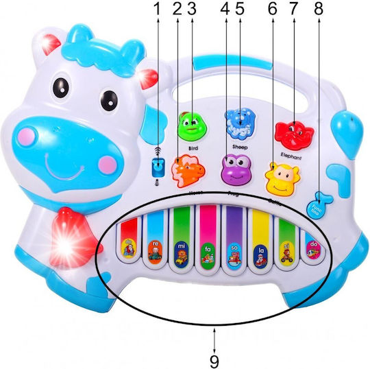 MalPlay Instrument Muzical cu Muzică, Lumină și Sunete pentru 12+ Luni