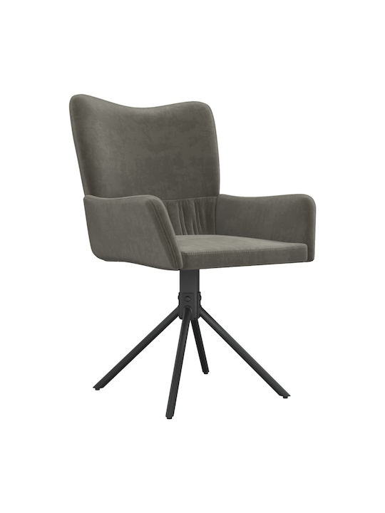 Dining Room Velvet Armchair Dark Grey 55x56x85.5cm 2pcs