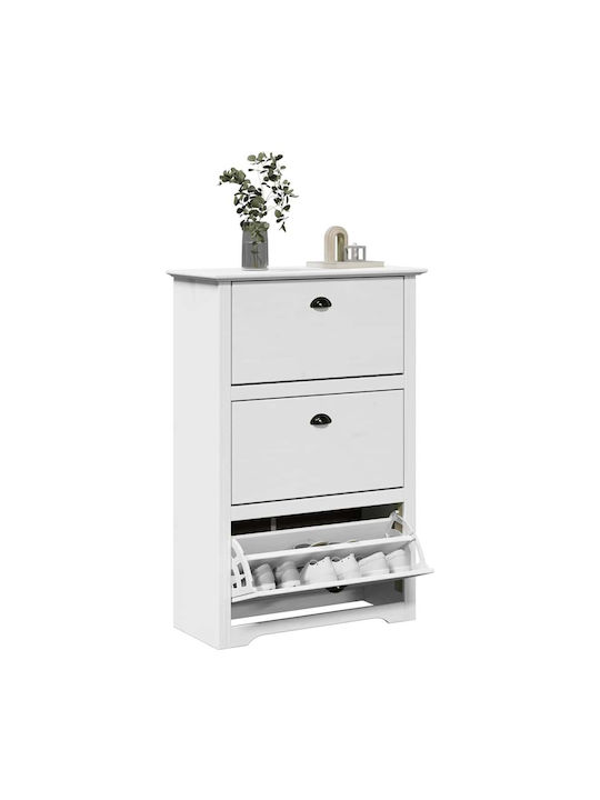Metalică Suport pentru pantofi din Lemn Masiv L80xW35xH118cm