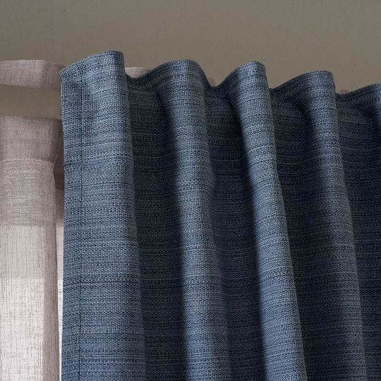 Gofis Home Κουρτίνα με Τρέσα Gofis Jean Blue 130x270εκ.