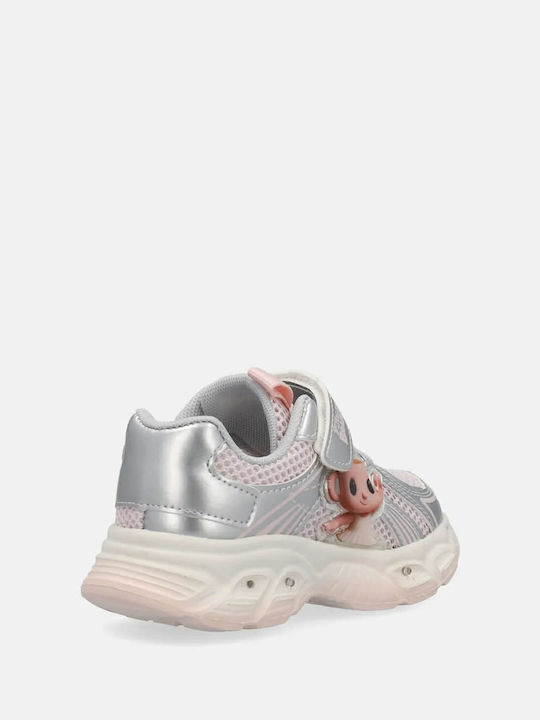 Brainrot Ballerina Capuchina Παιδικά Sneakers Ανατομικά με Σκρατς & Φωτάκια Ασημί