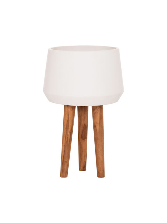 HomeMarkt Quan Concrete White Flower Pot 40x40x85cm