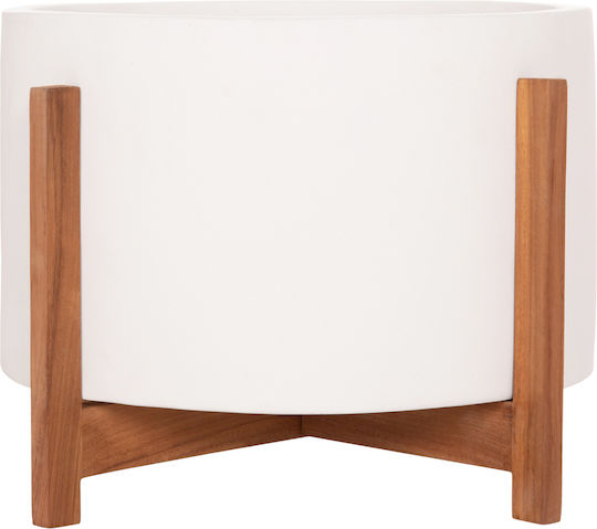 HomeMarkt Hoff Ghiveci de Flori din Beton Alb 50x50x35cm