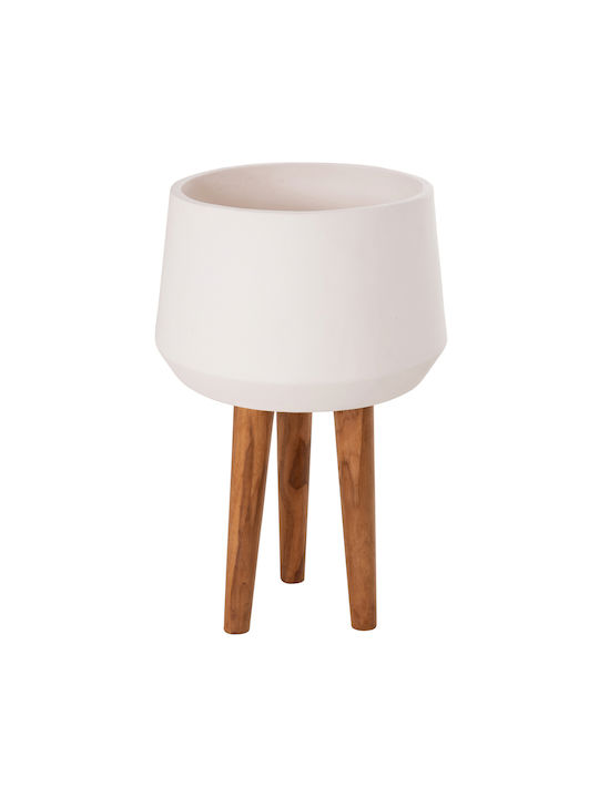 HomeMarkt Quan Concrete White Flower Pot 40x40x85cm