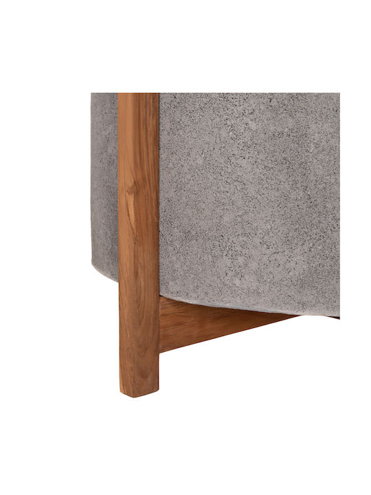 HomeMarkt Hoff Concrete Flower Pot Gray-teak 50x50x35cm