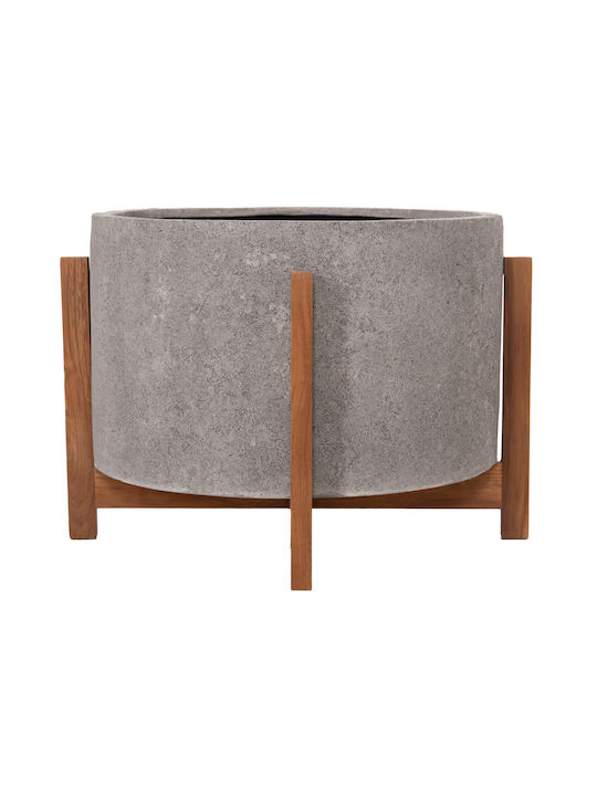 HomeMarkt Hoff Concrete Flower Pot Gray-teak 50x50x35cm