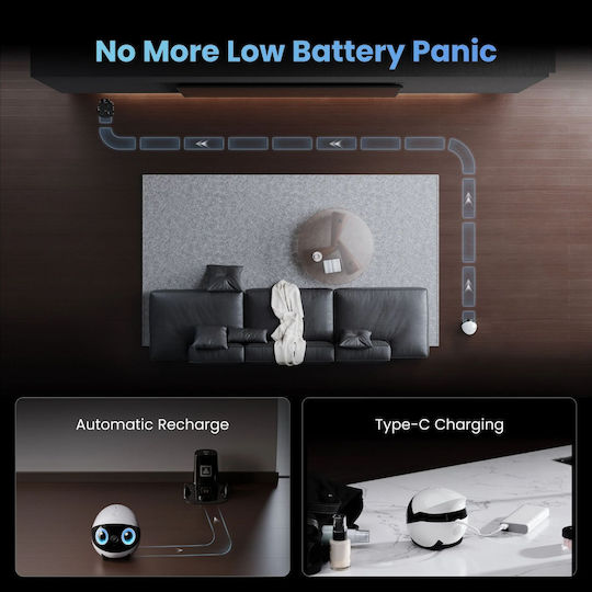Enabot EBO Air 2 Plus Companion Robot Κάμερα Full HD+ 5MP Μπαταρίας με Αμφίδρομη Επικοινωνία Ροζ