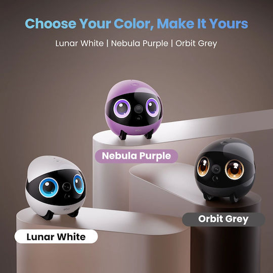Enabot EBO Air 2 Plus IP Companion Robot Κάμερα Wi-Fi Full HD+ 5MP Μπαταρίας με Αμφίδρομη Επικοινωνία Γκρι