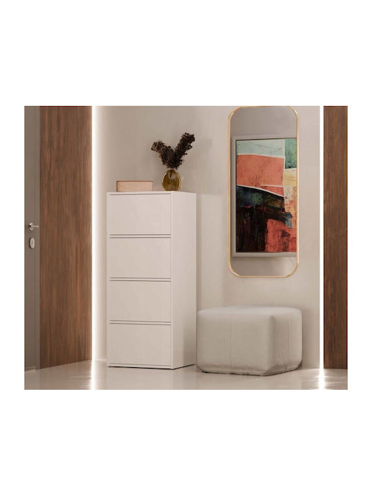 Büroaufbewahrungsschublade Alma Holz Weiß 50x40x119cm