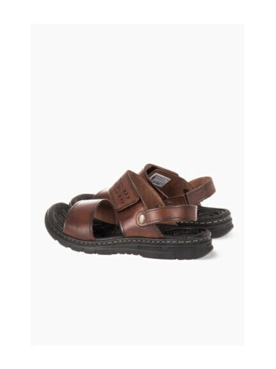 Leather Men's Sandals In Brown Colour