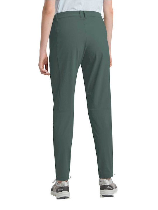 Jack Wolfskin Γυναικείο Μακρύ Παντελόνι Πεζοπορίας Πράσινο